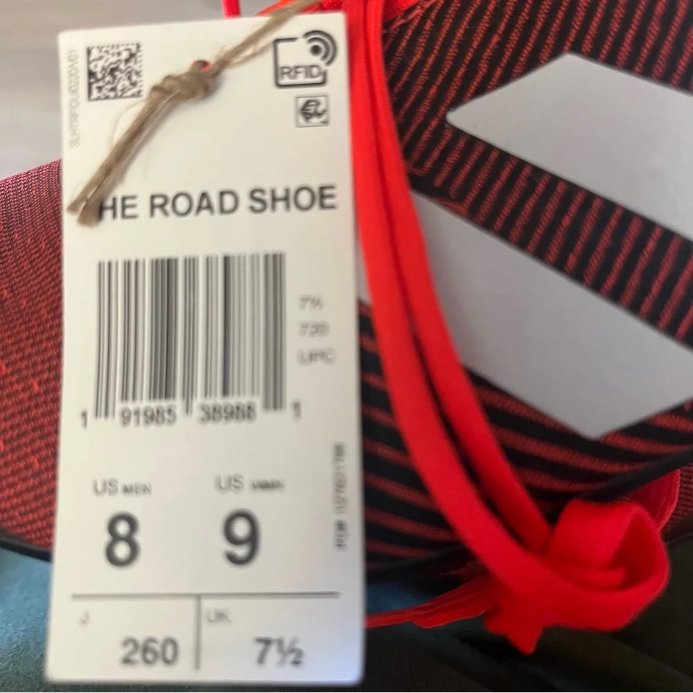 NWT Adidas‎ “The Road Shoe” unisex Red and Black Cycling Athletic Shoes
